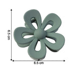 Hair clip used to hold hair back with a flower shaped design