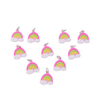 Rainbow cloud keychain attached to bag for decorative look