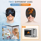 Reusable ice pack head wrap for cooling migraine relief