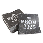 Set of Prom 2025 party napkins for graduation event use