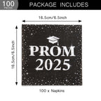 Disposable paper Prom 2025 napkins showcasing size and quality