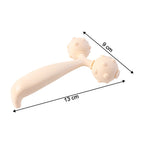 Beige dual ball massage roller for facial care and body relaxation