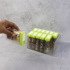 Space-saving compact transparent spice storage rack with stand