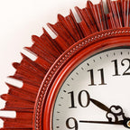 Wooden Look Round Wall Clock – Battery Operated Easy-to-Read Design for Home/Office