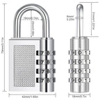 Padlock size comparison image showing length, width, and height