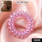 Colorful telephone wire style hair ties for secure ponytails