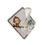 Reusable transparent adhesive hook with cute cartoon print