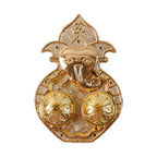 Twin compartment kumkum box with embossed traditional artwork of Lord Ganesha