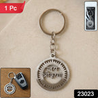 Stylish round Krishna metal keychain for daily keys